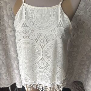 Elegant White Lace Women's Top